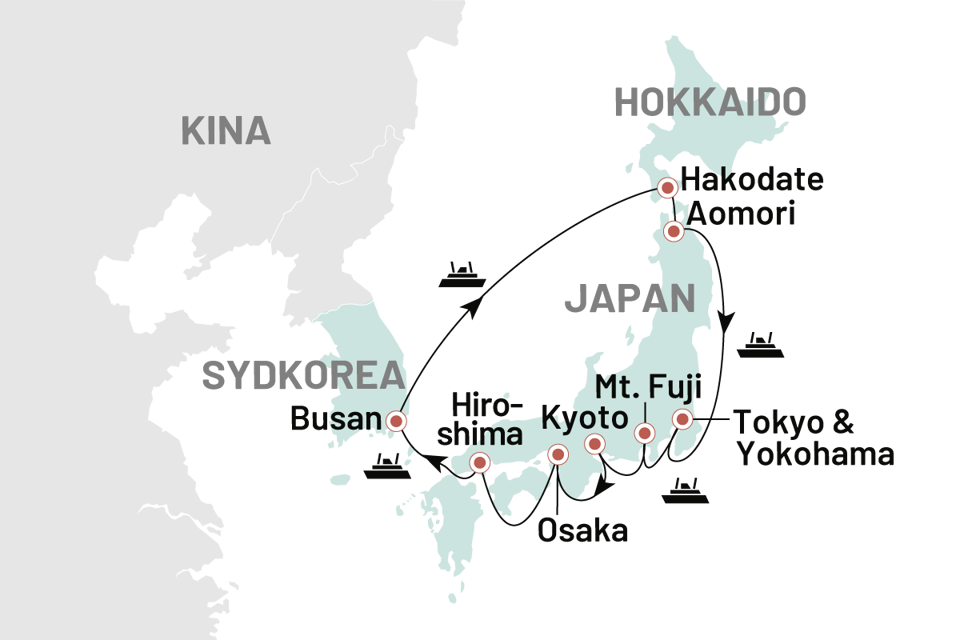 Krydstogter Japan Rundt 17 Dage