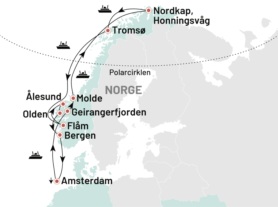 Krydstogter Langs Norges Kyst Til Nordkap 2024