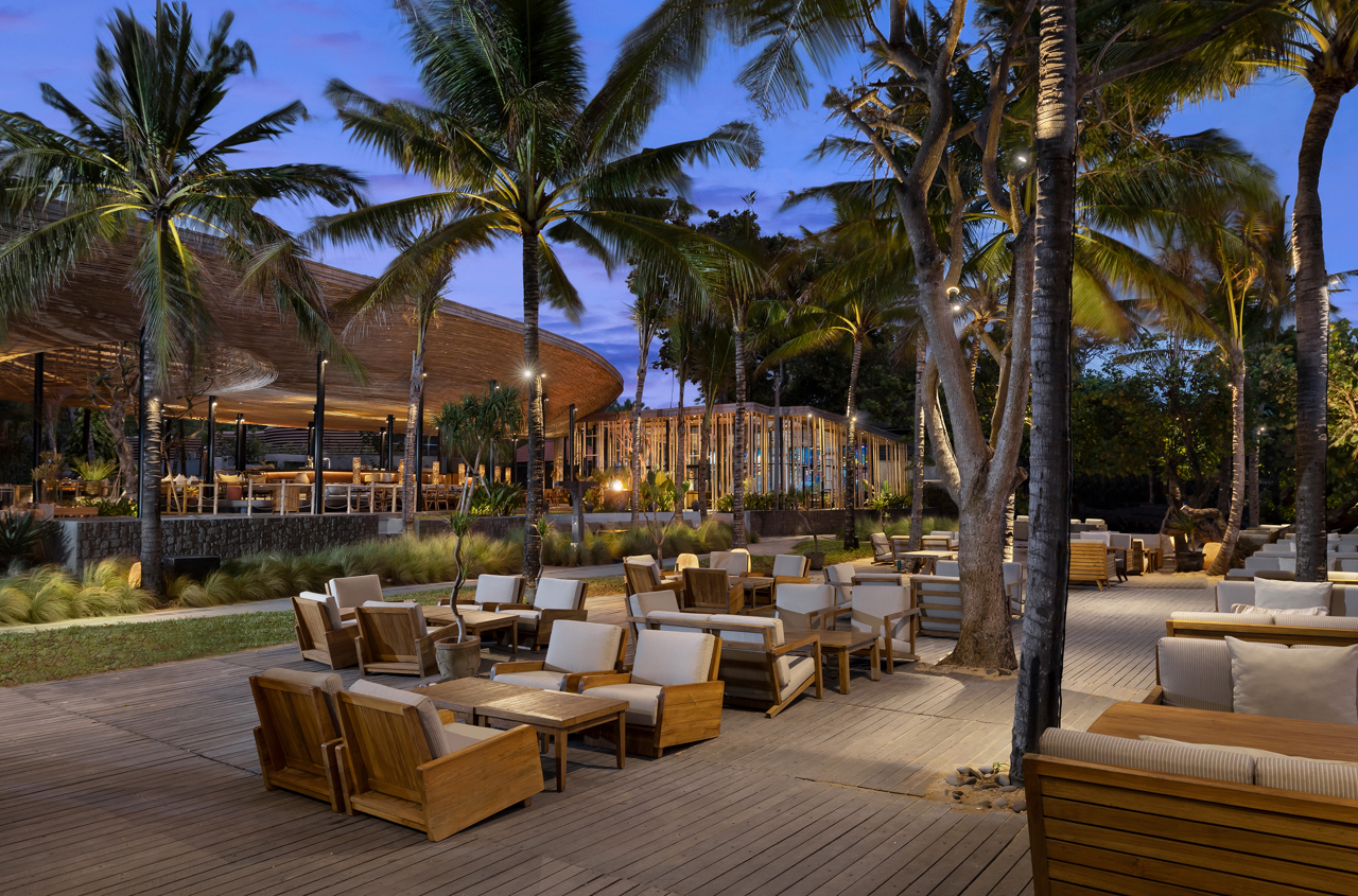 bali - sanur - sanur_segara village_beach_front_2022_beach_deck_lounge_dusk