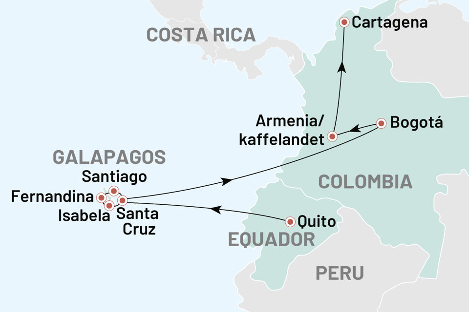 ecuador galapagos colombia
