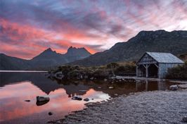 Australien Tasmanien Cradle Mountain Dove Lake Solnedgang