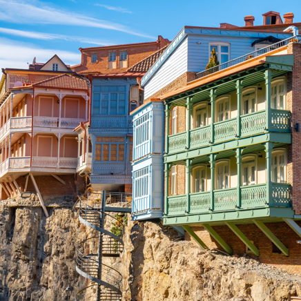 Traditionel balkon i Tbilisi