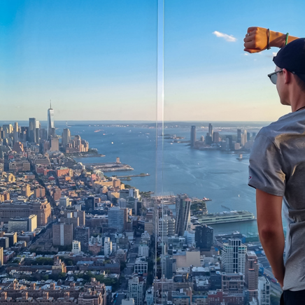 Udsigt over Hudson River i New York.
