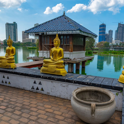 Colombo Buddha Statuer Seema Malaka Tempel 02 Shutterstock 2353879541