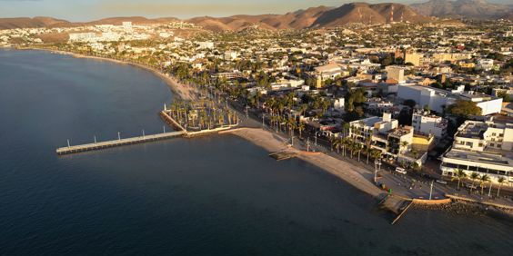 Mexico La Paz Baja California Solnedgang Malecon