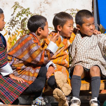 Bhutan Gangtey Black Necked Crane Festival Trane Børn