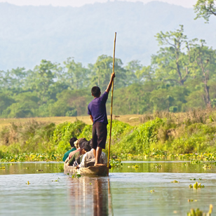 Nepal, Chitwan, kanotur på Rapti River