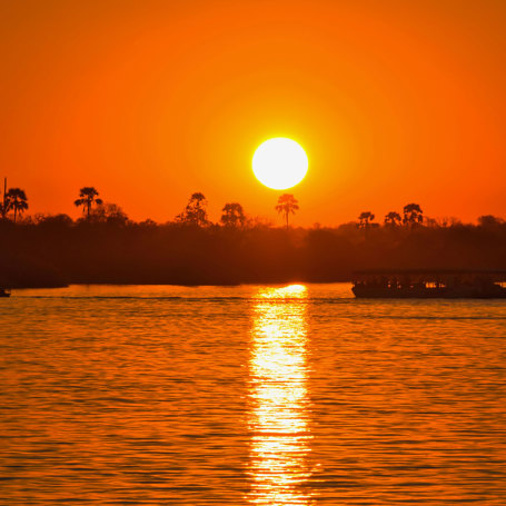 Zambezi Floden Sejltur Solnedgang