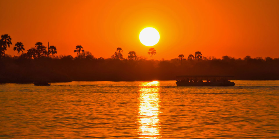 Zambezi Floden Sejltur Solnedgang
