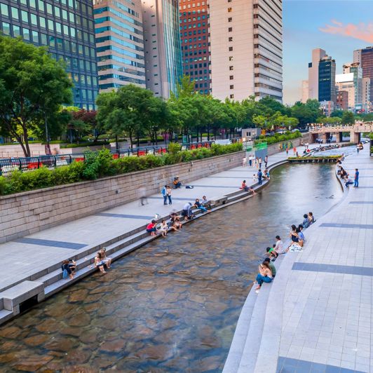 Sydkorea Seuol Cheonggyecheon Stream Park 2