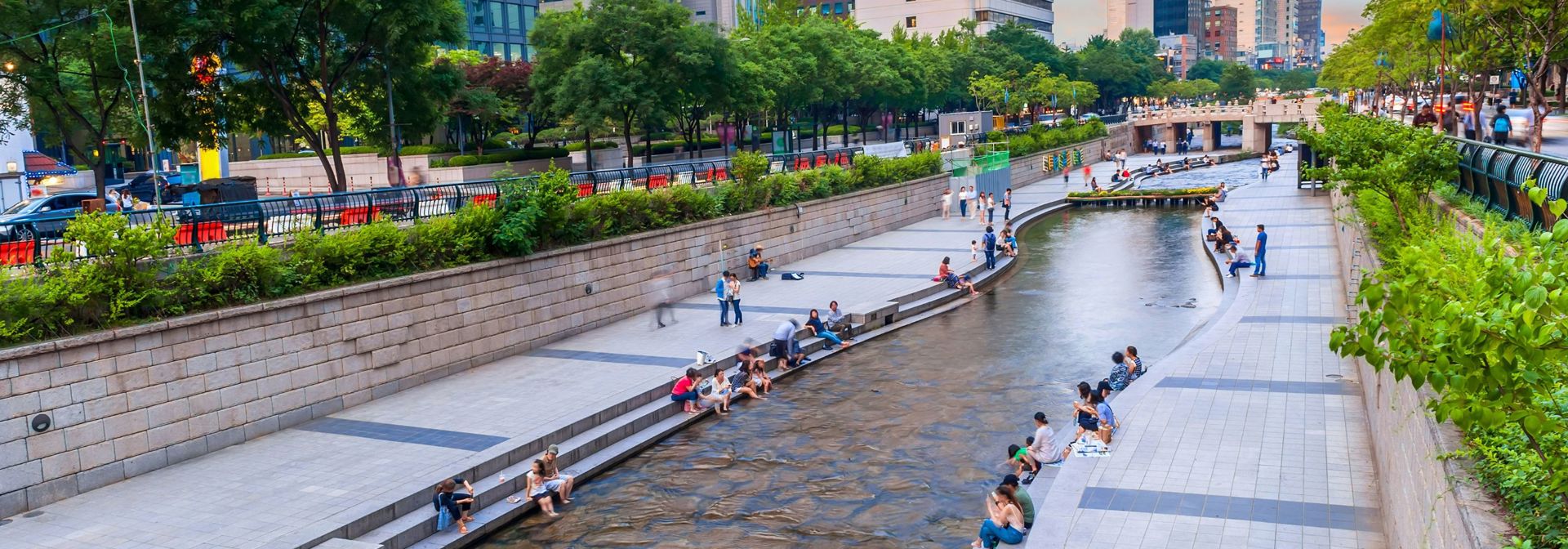 Sydkorea Seuol Cheonggyecheon Stream Park 2