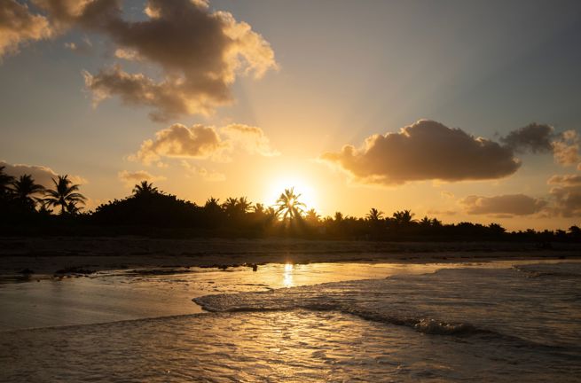 Mexico Yucatan El Cuyo Sunset Beach