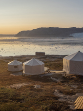 Glacier Lodge Eqi Solnedgang