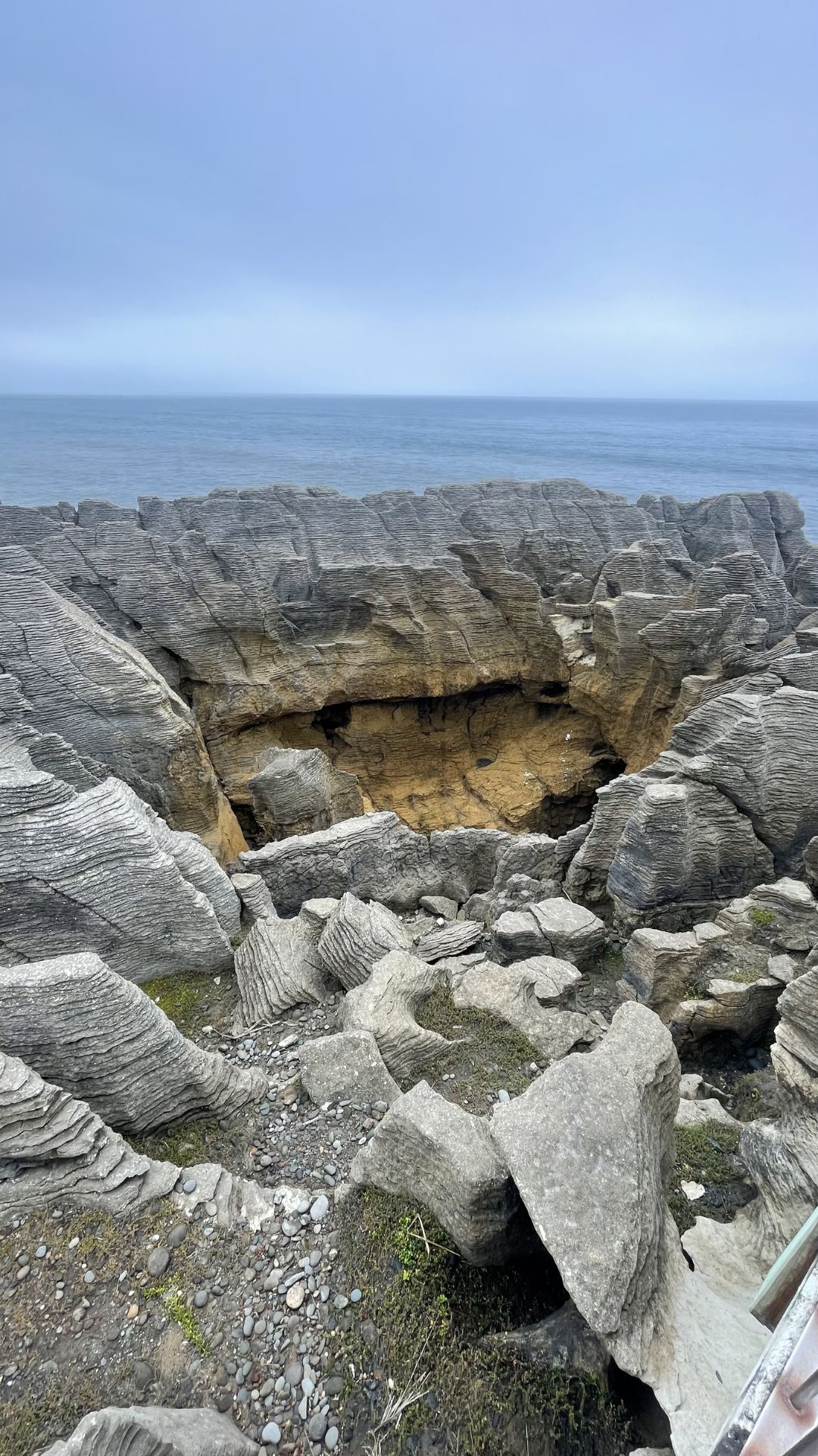 Pancake rocks line