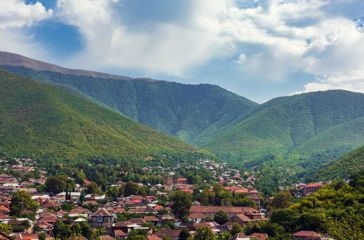 Azerbaijan Sheki Old City Panorama