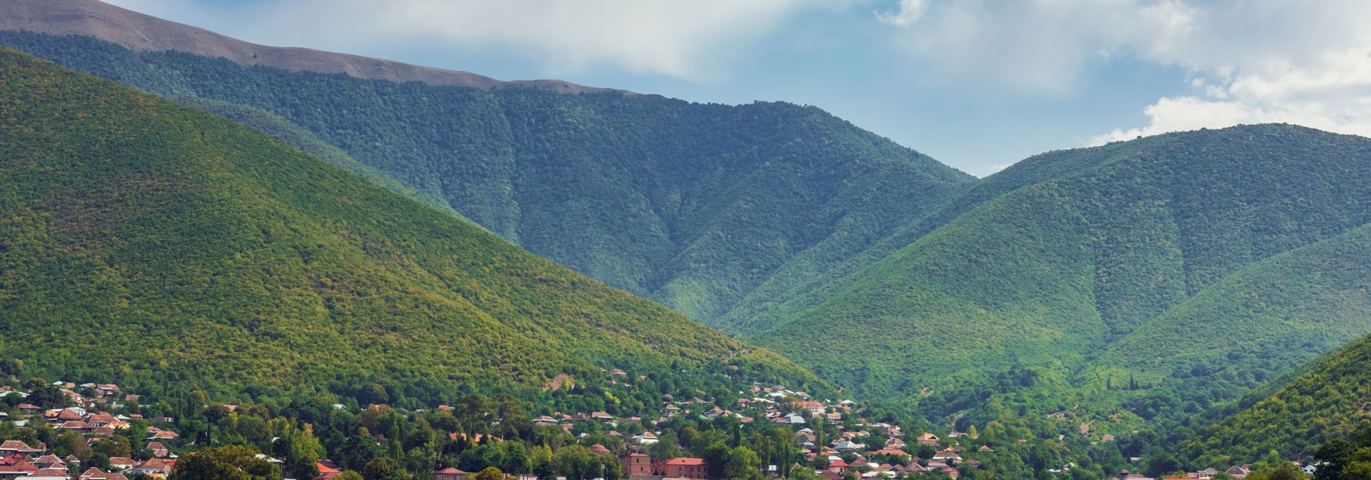 Azerbaijan Sheki Old City Panorama