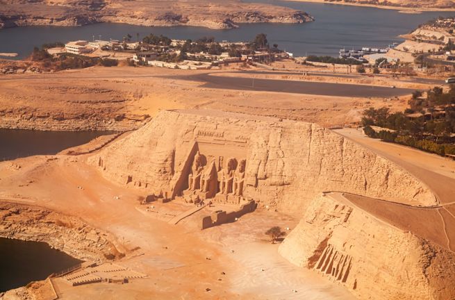 Egypt Aswan Abu Simbel Tempel Aerial View