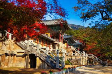 Sydkorea Gyeongju Bulguksa Templet Efterår