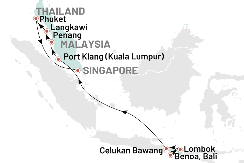 Krydstogter Bali Malaysia Thailand Singapore 2026