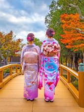 Nara Kvinder Klædt I Kimono