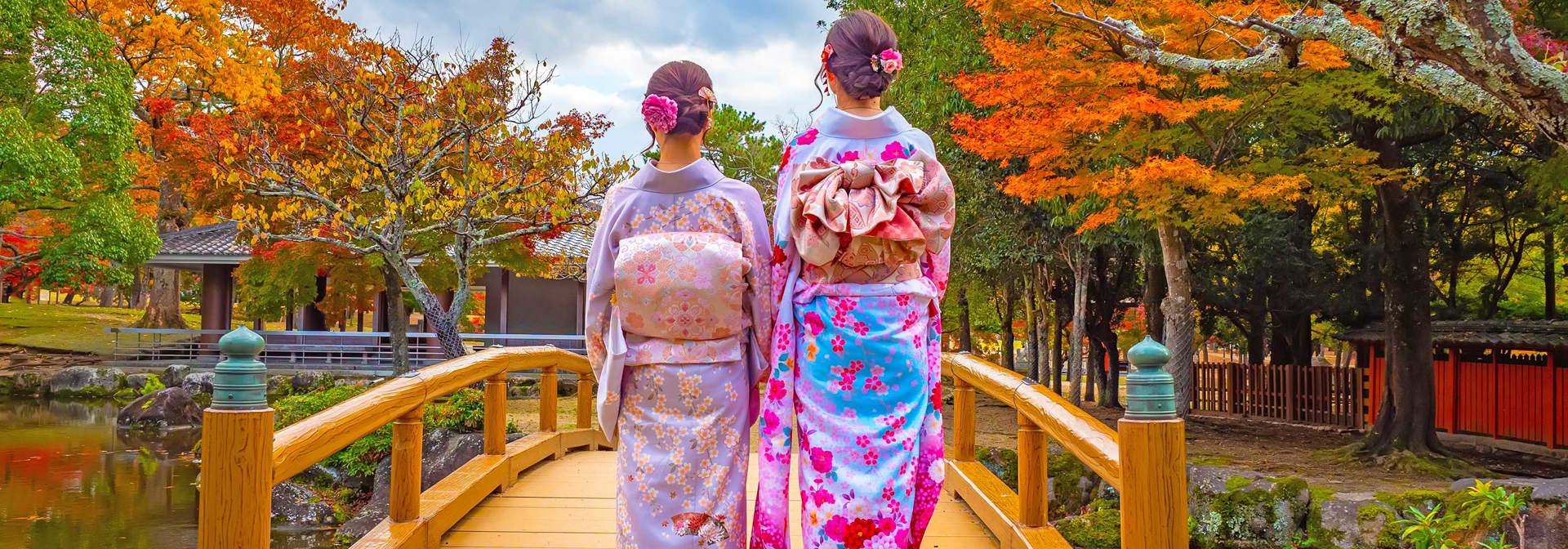 Nara Kvinder Klædt I Kimono