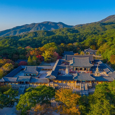 Sydkorea Gyeongju Bulguksa Templet Aerial View