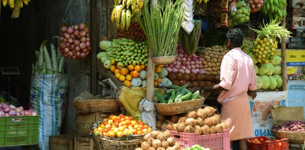 Frugthandler i Sydindien - vi skal smage på meget frugt under rejsen