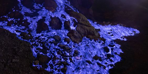 Java Mt Ijen Vulkan Blå Ild