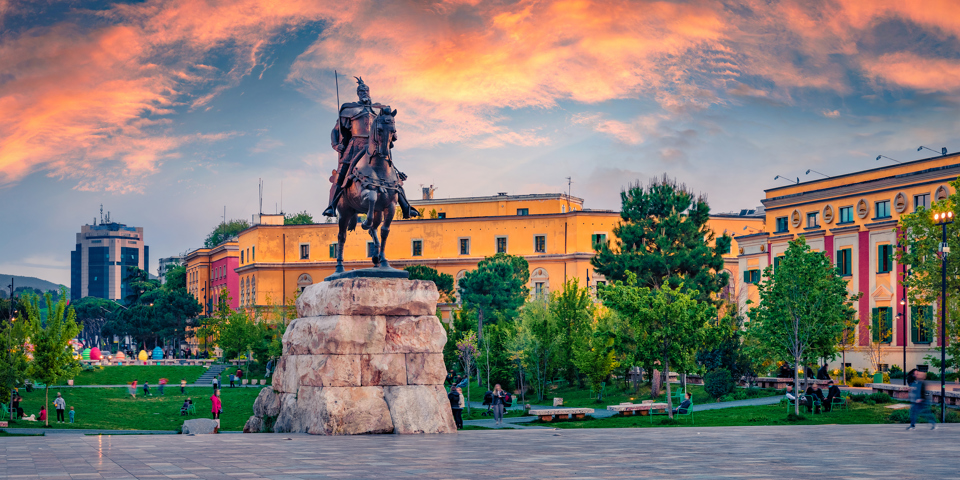 Albania Tirana Skanderbeg Square