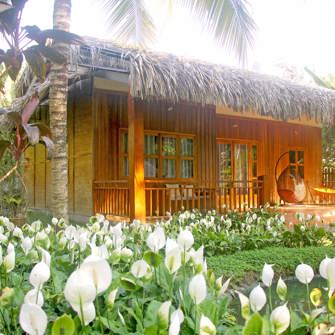 Bungalow Exterior White Flowers