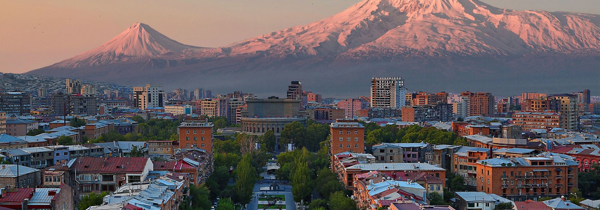 Armenia Yerevan Capital With Mount Ararat In Background Sunrise