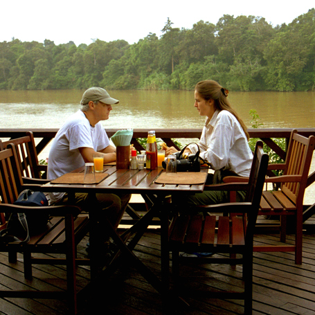 Enjoying meals overlooking the Kinabatangan River_web
