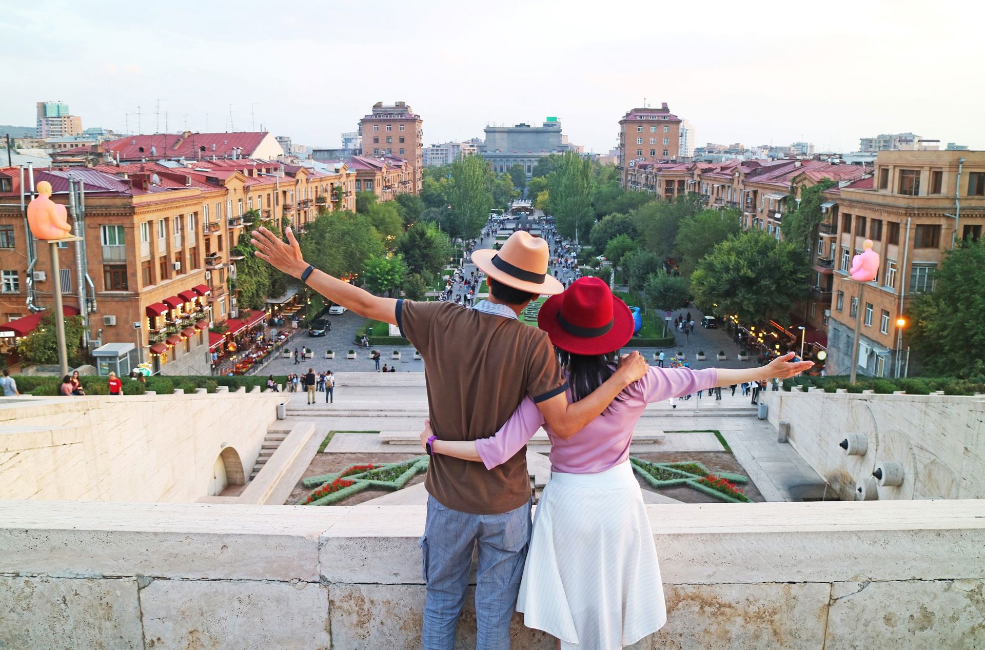 Armenia Yerevan Couple At Yerevan Cascade