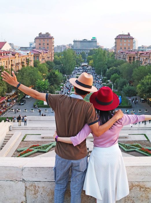 Armenia Yerevan Couple At Yerevan Cascade