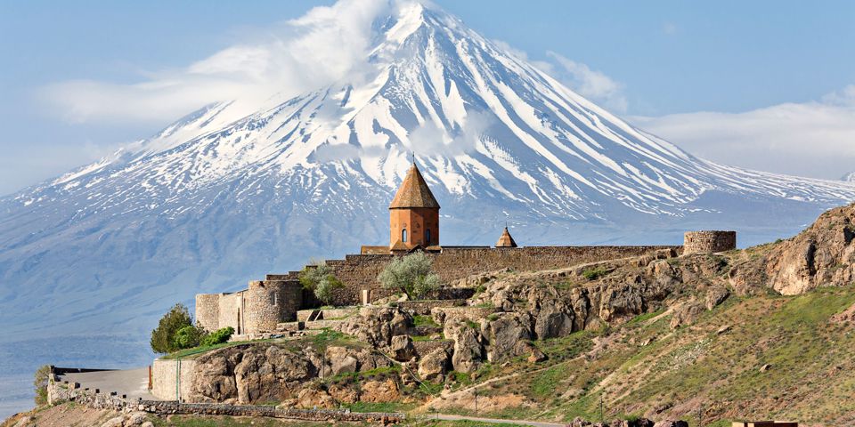 Armenia Khor Virap Church Ararat Mountain In Background