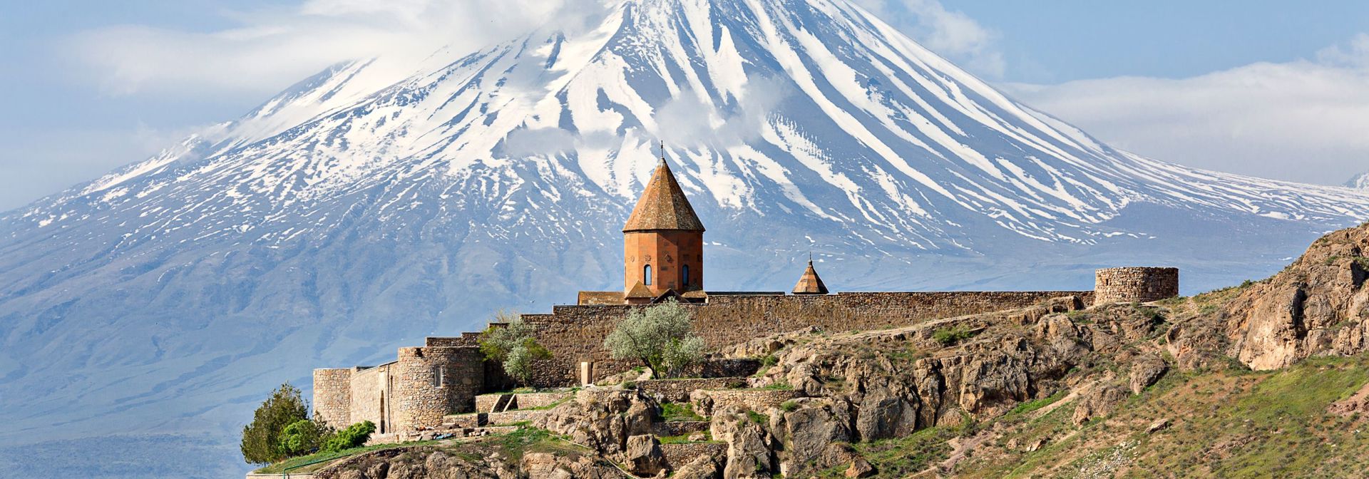 Armenia Khor Virap Church Ararat Mountain In Background