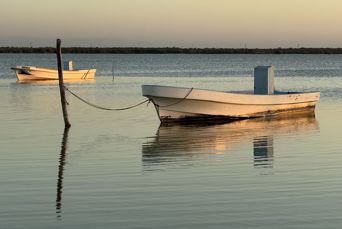 Mexico Yucatan El Cuyo Boats Sea Sunset