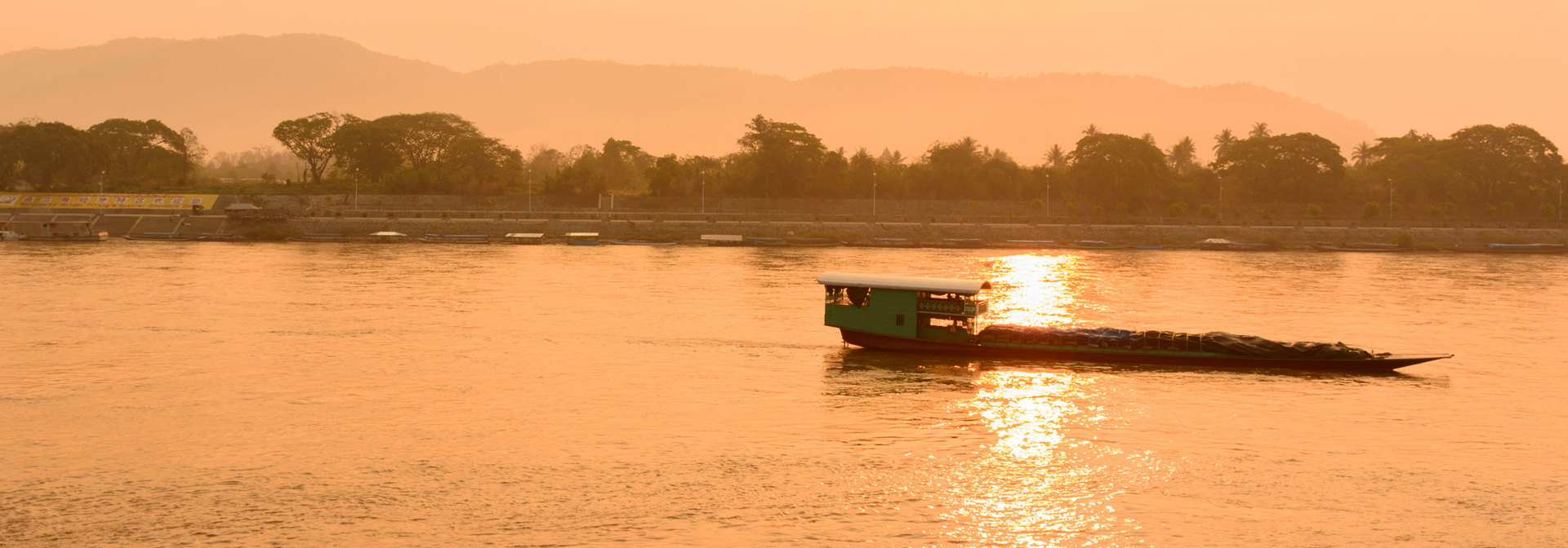 Chiang Khong Mekong Floden Solnedgang 01