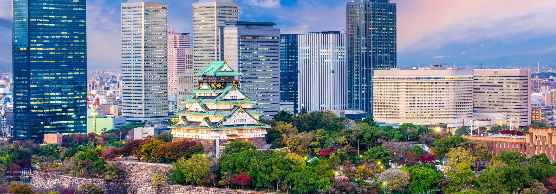 Osaka Castle And Buildings