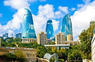 Azerbaijan Baku Flame Towers Summer