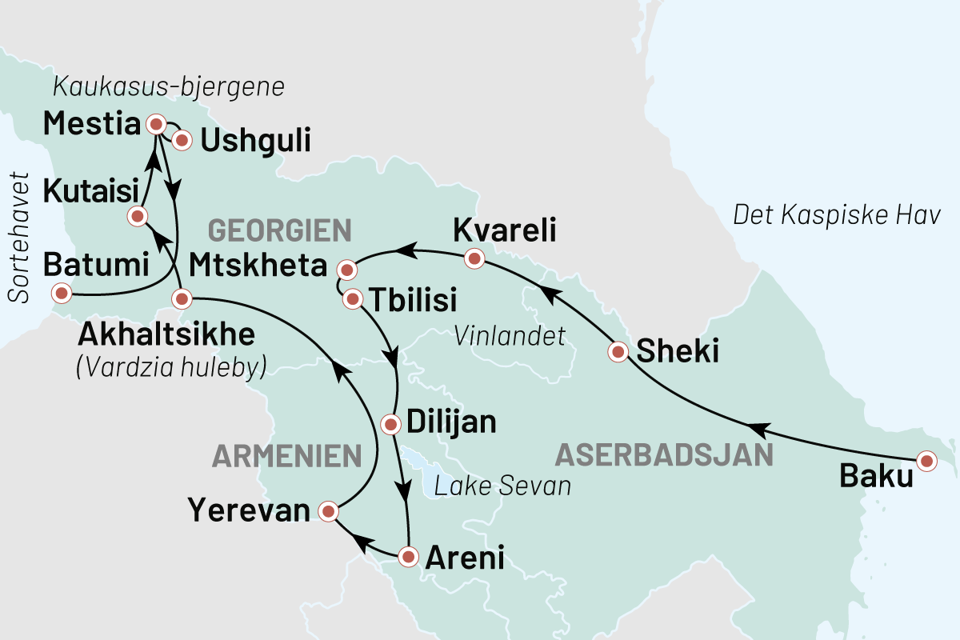 Georgien Kaukasus Fra Det Kaspiske Hav Til Sortehavet