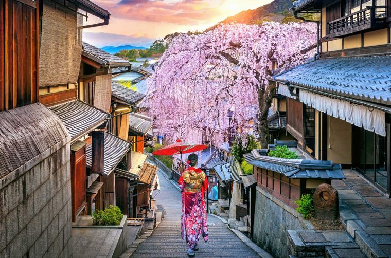 Kvinde I Higashiyama Distrikt I Kyoto