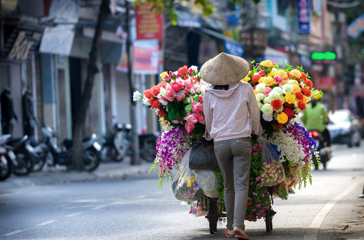 Vietnam - hanoi_befolkning_kvinde_gadesaelger_01