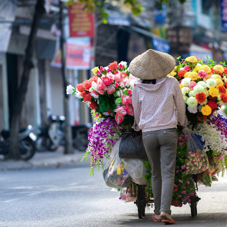 Vietnam - hanoi_befolkning_kvinde_gadesaelger_01