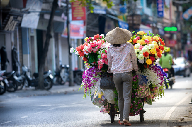 Vietnam - hanoi_befolkning_kvinde_gadesaelger_01