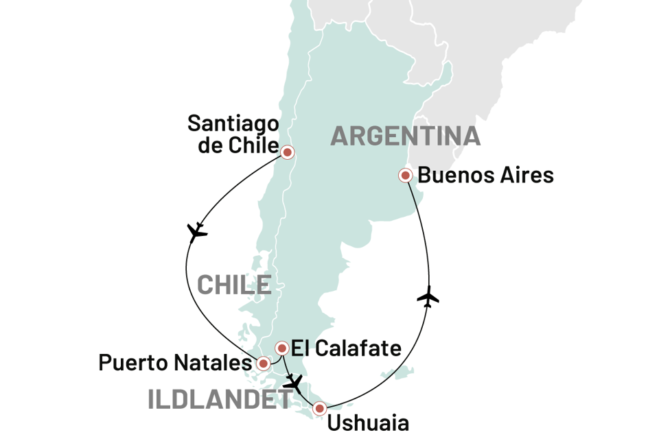 Argentina Argentina, Chile Og Det Sydlige Patagonien