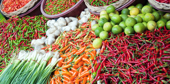 Hua Hin Madlavningskursus Grøntsager På Markedet