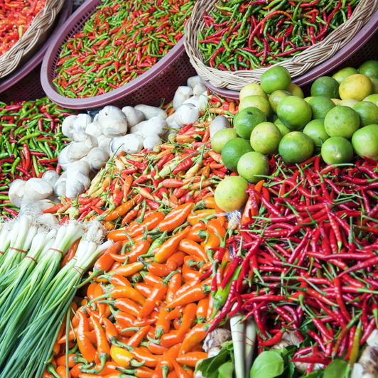 Hua Hin Madlavningskursus Grøntsager På Markedet