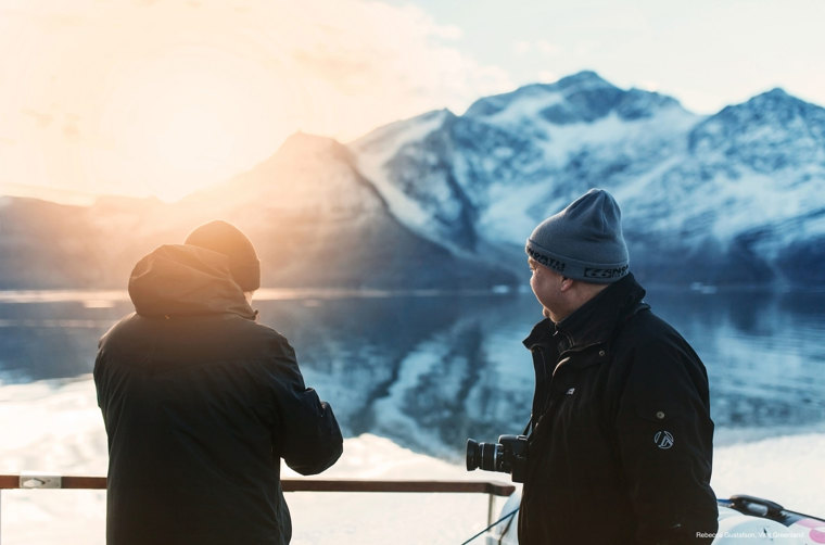 Enjoying A Sunrise In Nuuk Icefjord