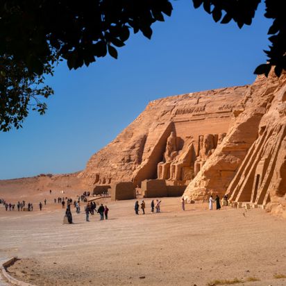 Egypt Abu Simbel Temples Entrances To Small Temple Of Hathor And Nefertari